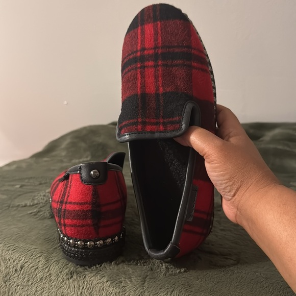 Chelsea & Violet Red Buffalo Plaid Conie Style Slip On Loafers - Picture 7 of 8